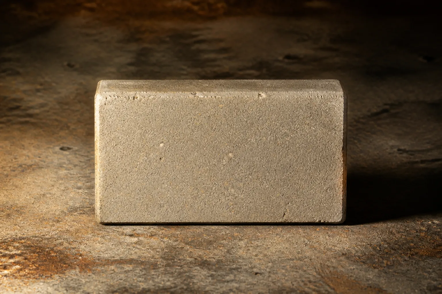 Cross-section of a DXT Ashcore fly ash brick showing dense uniform structure and precise edges